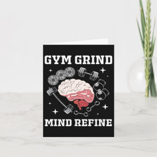 Gym Grind Mind Refined Bodybuilding Funny Gym Rat  Card