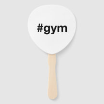 GYM Hashtag Hand Fan