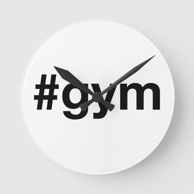 GYM Hashtag Round Clock (Front)