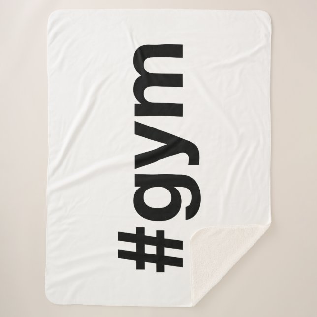 GYM Hashtag Sherpa Blanket (Front)