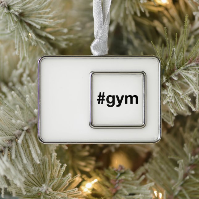 GYM Hashtag Silver Plated Framed Ornament (Tree)
