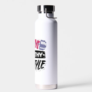 gym healthy lifestyle motivational design water bottle