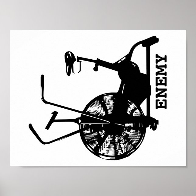 Gym Humor Black White Funny Workout Poster (Front)