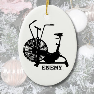 Gym Humour Black White Funny Workout Ceramic Ornament