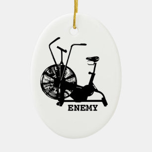Gym Humour Black White Funny Workout Ceramic Tree Decoration