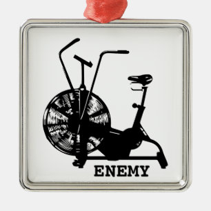 Gym Humour Black White Funny Workout Metal Ornament