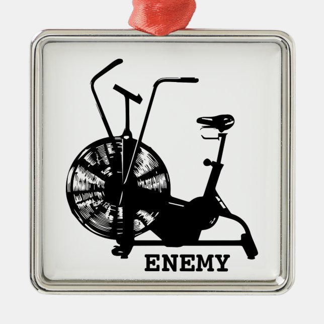 Gym Humour Black White Funny Workout Metal Ornament (Front)