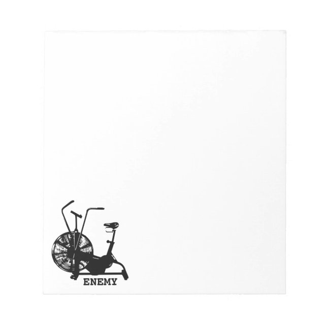 Gym Humour Black White Funny Workout Notepad (Front)