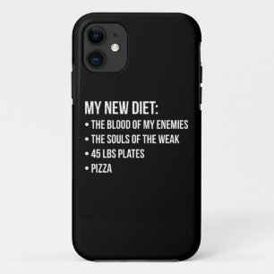 Gym Humour - Diet - Blood, Souls, Pizza - Funny iPhone 11 Case