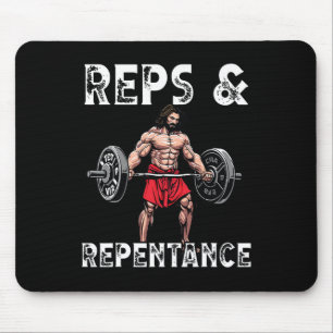 Gym Instructor Christian Beliefs Bodybuilding Jesu Mouse Pad