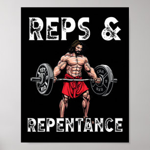 Gym Instructor Christian Beliefs Bodybuilding Jesu Poster