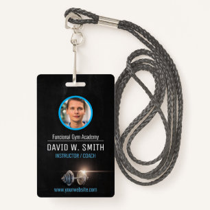 Gym instructor coach ID badge