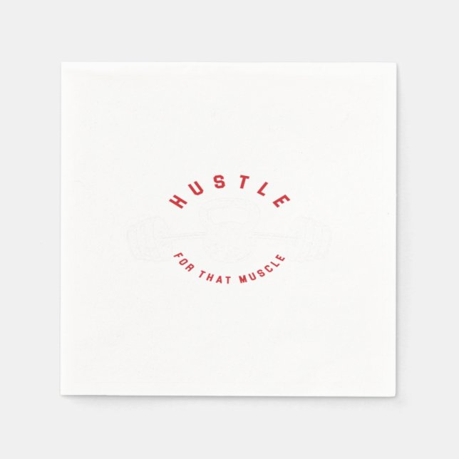 Gym Instructor Fitness Coach Hustle For That Muscl Napkin (Front)
