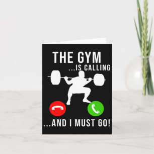 Gym Is Calling Workout Fitness Bodybuilding Weight Card