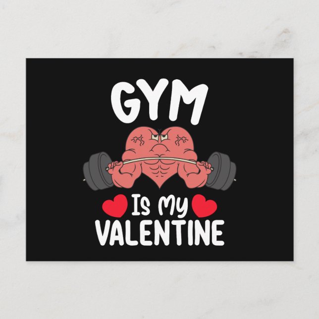 Gym Is My Valentine Day Fitness Workout Sports Postcard (Front)
