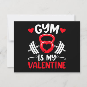 Gym Is My Valentine Heart Fitness Workout Valentin Invitation