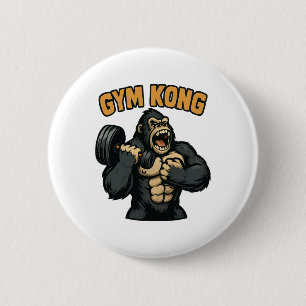 Gym Kong Funny Bodybuilding Fitness Gorilla Beast  6 Cm Round Badge