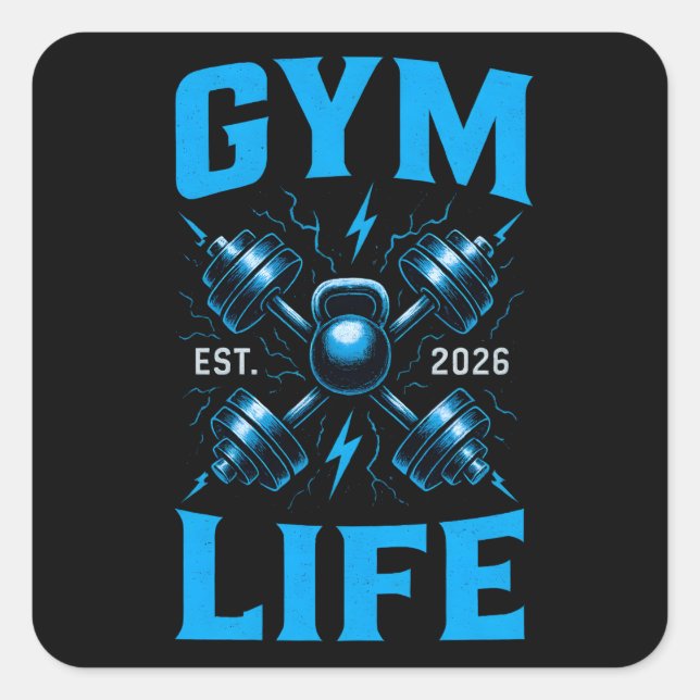 Gym Life Est. 2026 – New Chapter Fitness Square Sticker (Front)