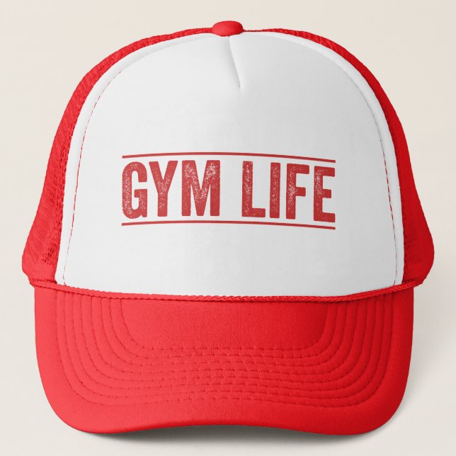 Gym Life Fitness Gym Rats Workout Warriors Fanatic Trucker Hat (Front)