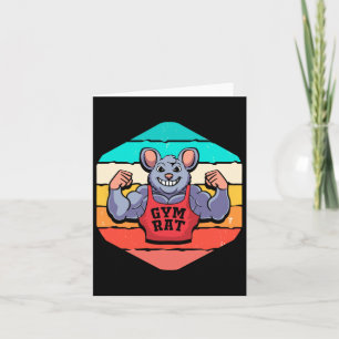 Gym Lover Bodybuilding Retro Geometric Gym Rat Card