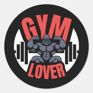 Gym Lover Gorilla Classic Round Sticker