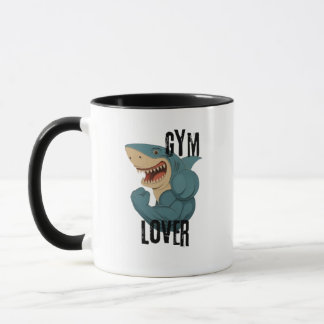 gym lover shark coffee mug