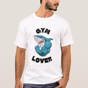 Gym Lover Shark T-Shirt Bold and Muscular Design