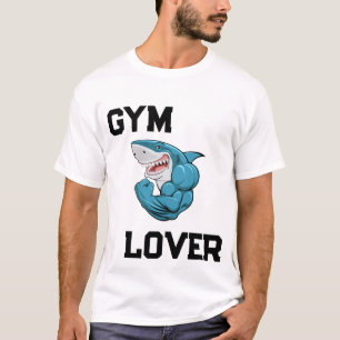 Gym Lover Shark T-Shirt   Funny Muscular Shark 