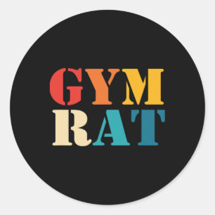 Gym Lover Workout Bodybuilding Retro Alphabet Gym Classic Round Sticker