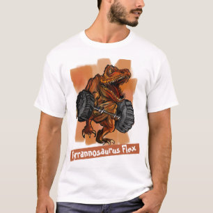 Gym Lover's T-Rex Humour Tee - 'Tyrannosaurus Flex