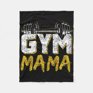 Gym Mama Training Workout Fitness Weightlifting Mo Fleece Blanket