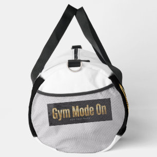 Gym Mode On Custom Black Gym Bag Gold Duffel Bag