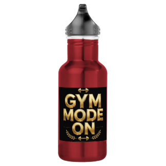 Gym Mode On Gold Water Bottle - Fitness Gym Bottle