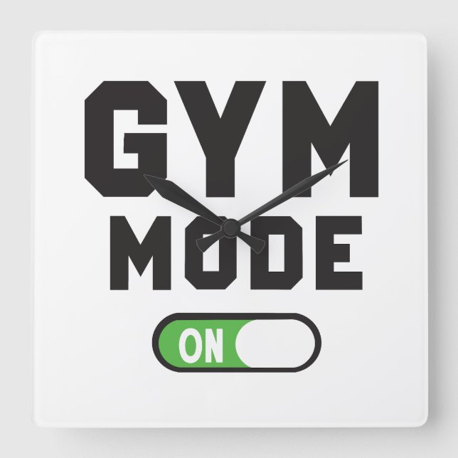 Gym Mode – Train Hard Stay Strong Square Wall Clock (Front)