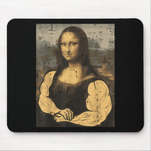 Gym Mona Lisa Muscle Fun Workout Fitness Bodybuild Mouse Pad