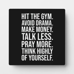 Gym, Money, Pray - Success Motivation Plaque