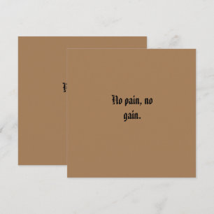 GYM Motivation Custom text And Light Brown Card
