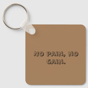 GYM Motivation Custom text  And Light Brown Key Ring
