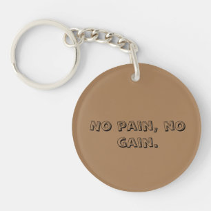 GYM Motivation Custom text And Light Brown Key Ring