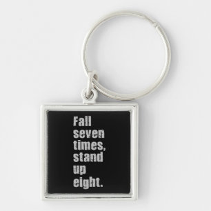 Gym Motivation - Fall Seven Times, Stand Up Eight Key Ring