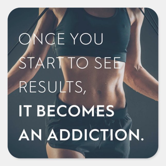 Gym Motivation For Women - Results - Workout Square Sticker (Front)