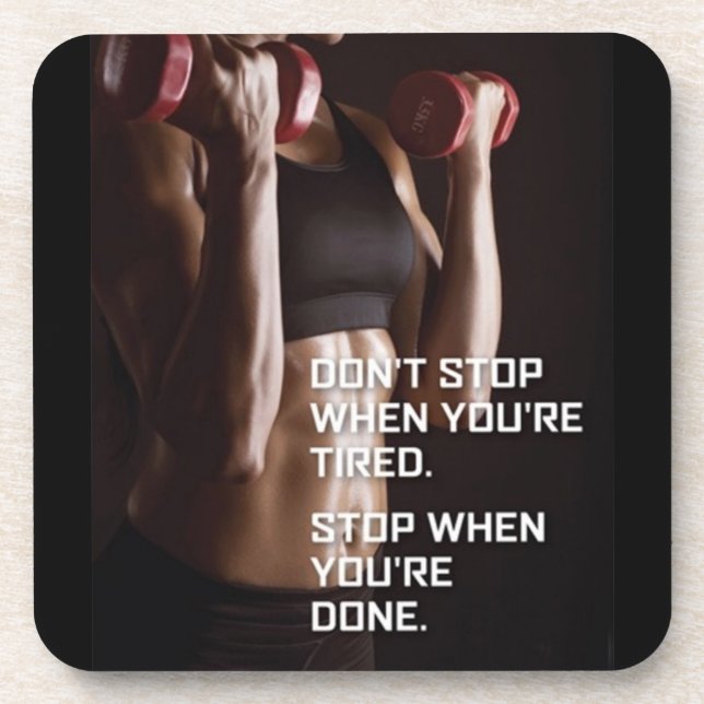 Gym Motivation - Stop When You're Done - Women's Coaster (Front)