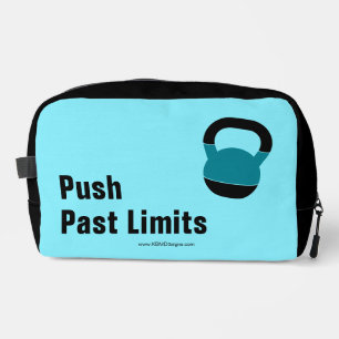 Gym Motto Push Past Limits Electric-Blue Black Dopp Kit