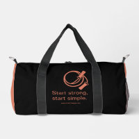 Gym Motto Start Strong Start Simple Black Orange