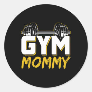 Gym Mummy Fitness Training Workout Weightlifting M Classic Round Sticker