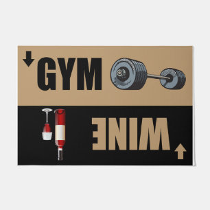 Gym Or Wine Doormat, Funny Front Door Mat