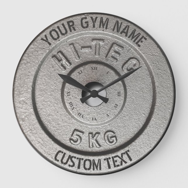 Gym Owner or User Fitness Funny Grey Edition Large Clock (Front)