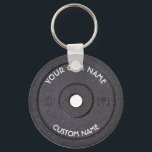 Gym Owner or User With Curved Text Funny Key Ring<br><div class="desc">Gym Owner or User With Curved Text Funny dark grey disc weight image with custom curved gym name text - perfect gift for those love workout,  fitness and bodybuilding,  or just like to spend time in gymnasium</div>