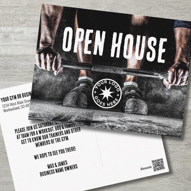 Gym Postcard (Fitness Exercise Personal Trainer Gym Open House Postcard)
