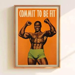 Gym Poster Black Bodybuilder Gym Wall Art Muscular